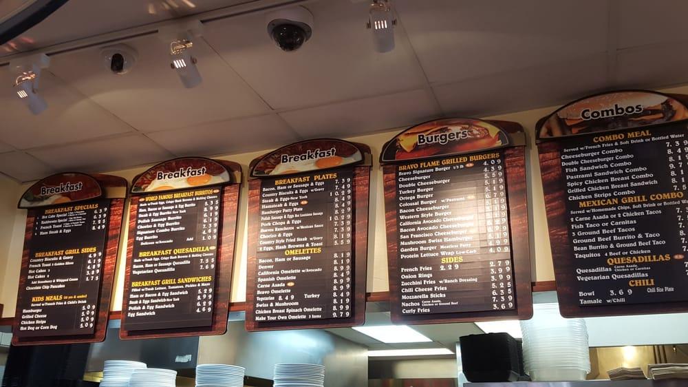 Menu at Bravo Burgers restaurant, Chino Hills