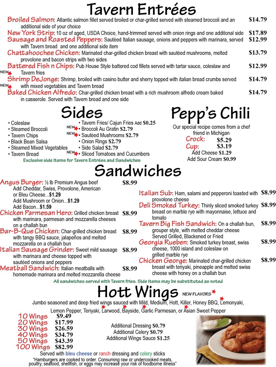 Menu at Pepperoni’s Tavern pub & bar, Alpharetta