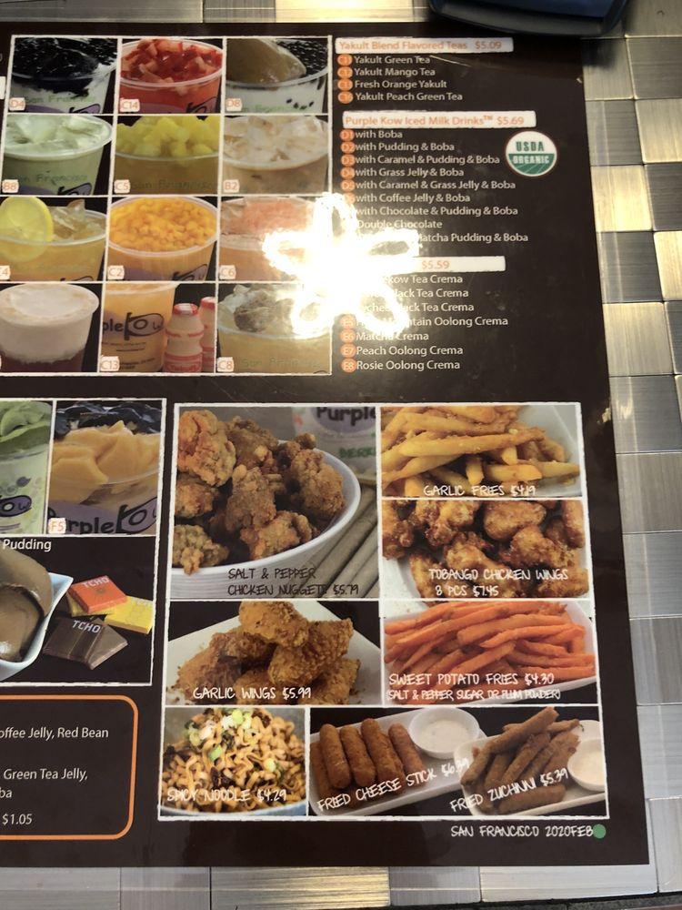 Menu at Purple Kow, Concord