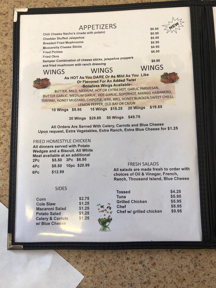 Menu at Wing Alley restaurant, Kissimmee, E Irlo Bronson Memorial Hwy