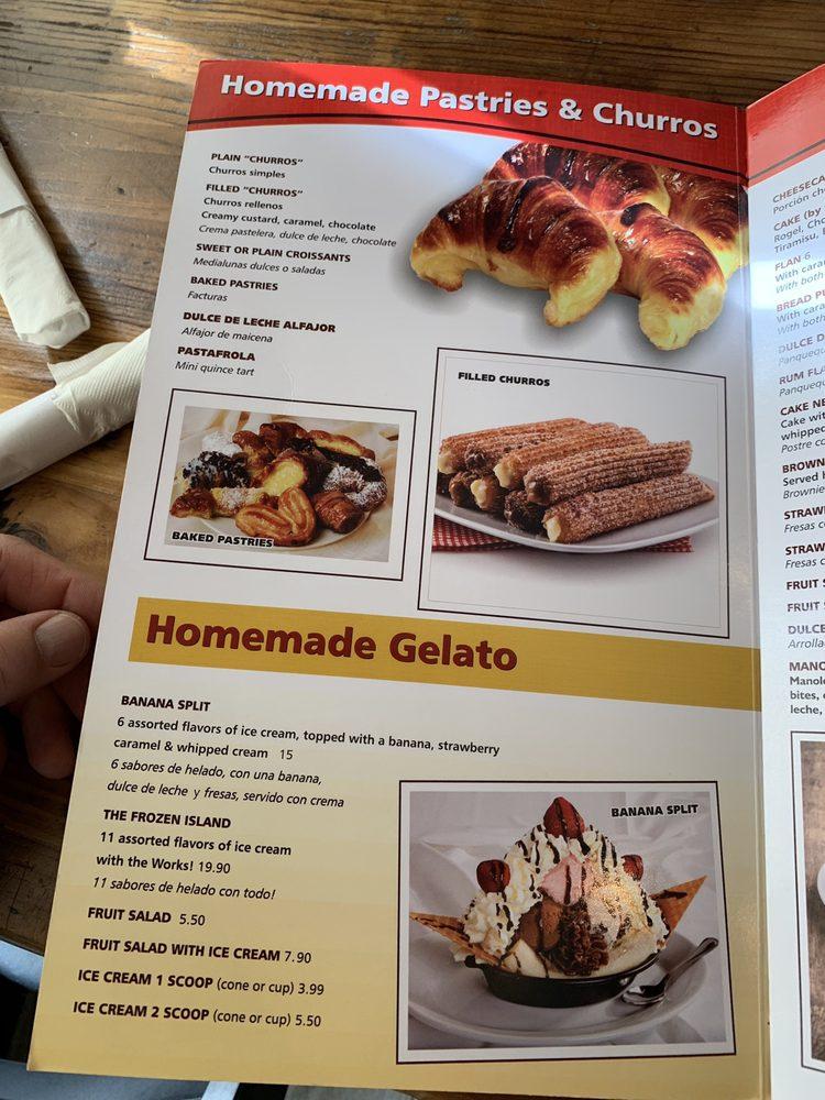 Menu at Manolo restaurant, Miami Beach, Collins Ave