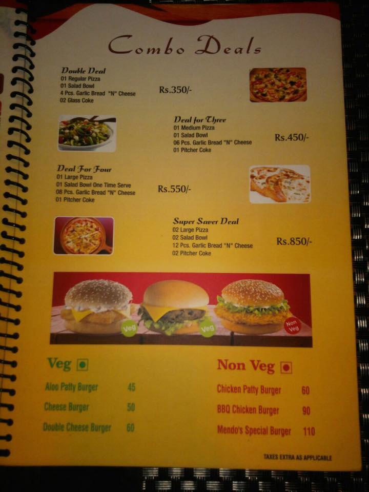 Menu at Mendo's pizza, Jalandhar