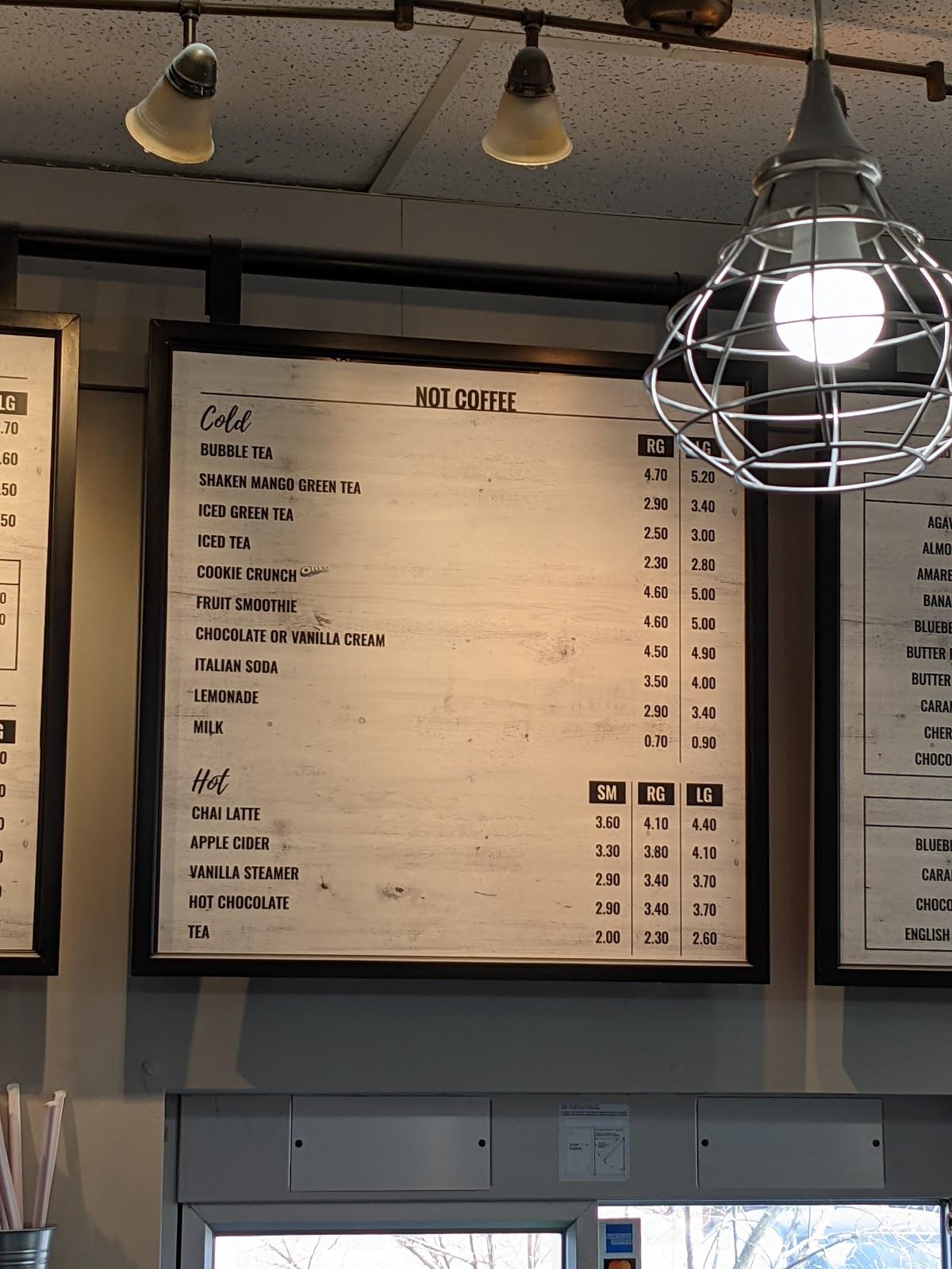 Carta de New Grounds Coffee House, Hilliard