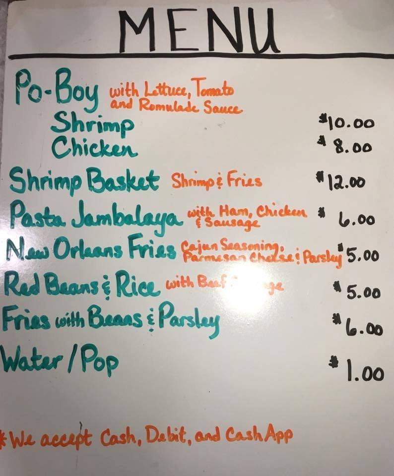 Menu at PJW restaurant, Kalamazoo