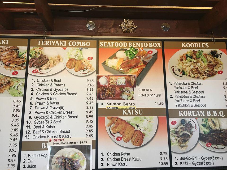 Menu at Toshi's Teriyaki restaurant, Mercer Island, SE 68th St #118