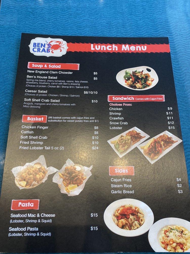 Menu at Ben's Crab Uniondale BBQ, Uniondale