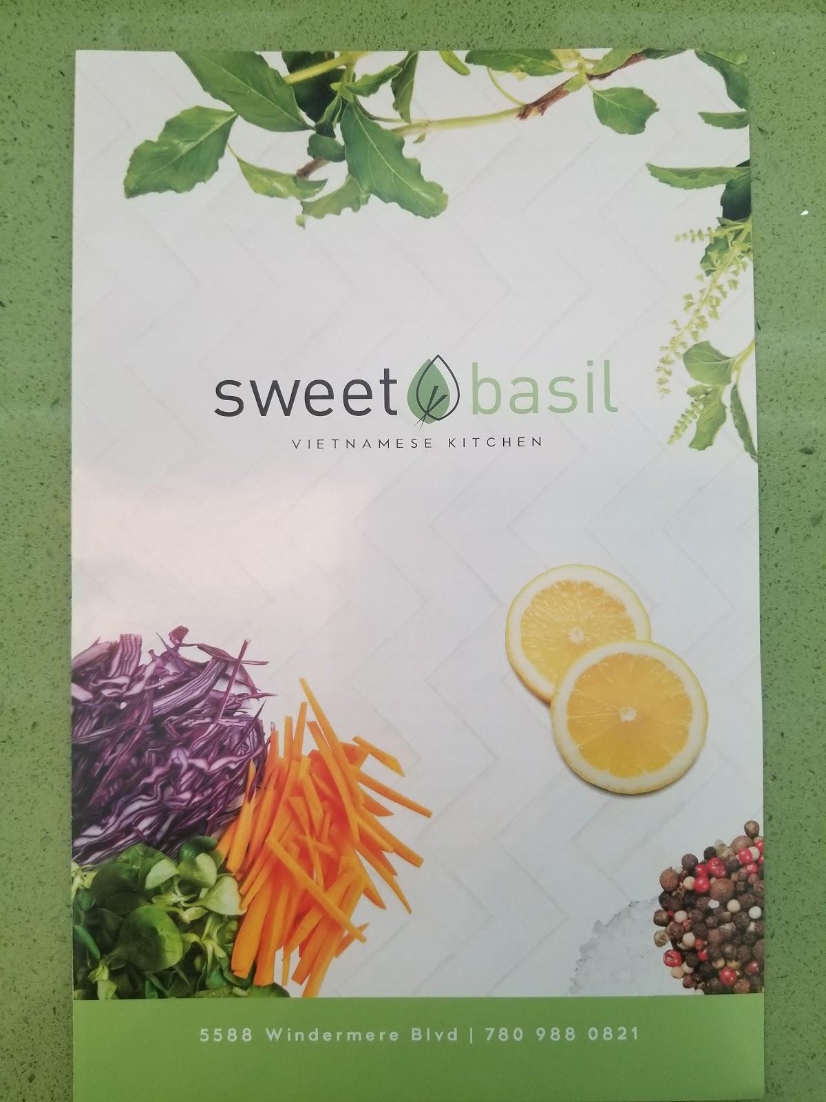 Sweet Basil Vietnamese Kitchen in Edmonton Restaurant menu and