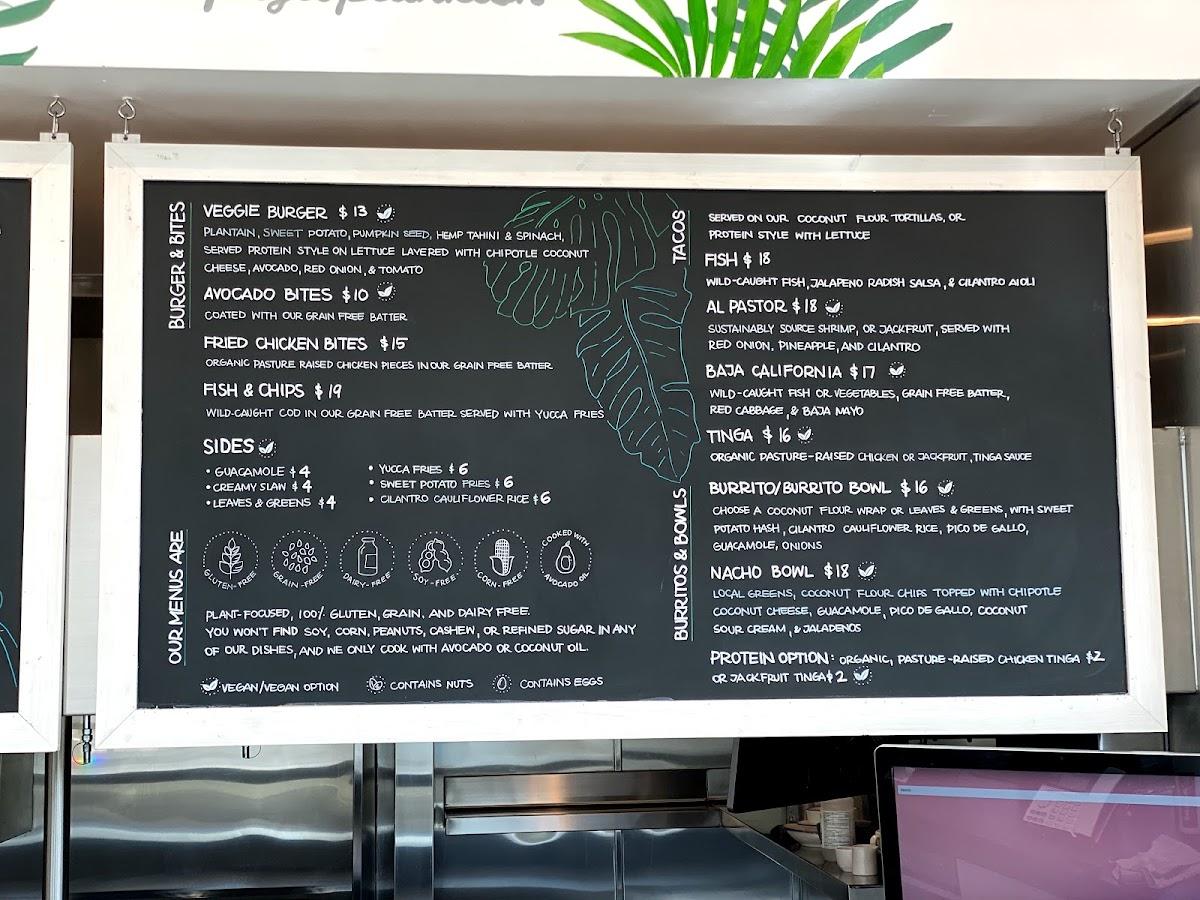 Menu at Real Coconut Kitchen Malibu restaurant, Malibu
