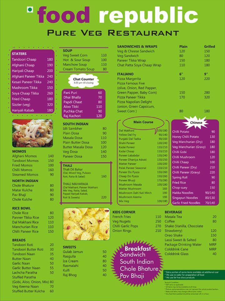 Menu at Food Republic, Faridabad