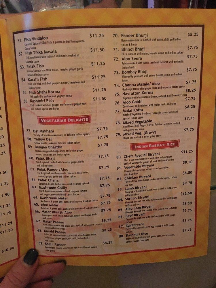 Menu at Sher-e-Punjab restaurant, Tucson, 853 E Grant Rd