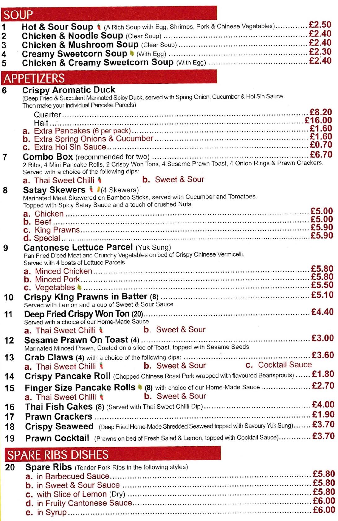 Menu at China Star fast food, Bedworth
