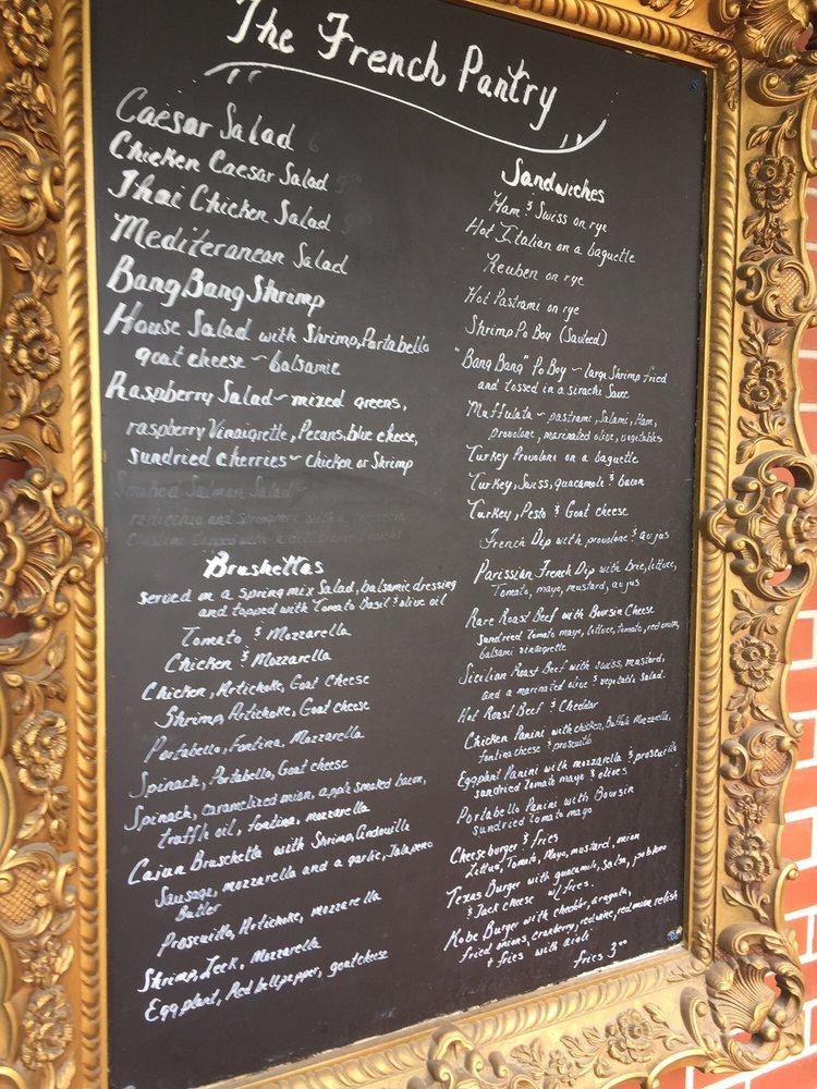 Menu at The French Pantry restaurant, Jacksonville