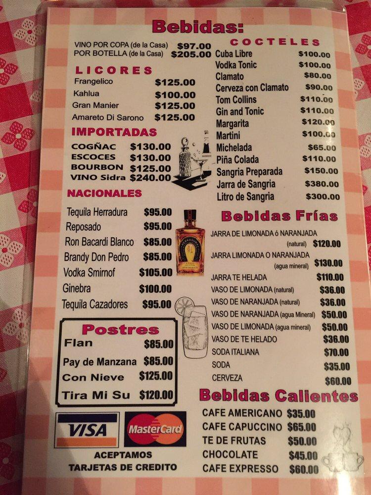 Menu at Vittorio's Italian Restaurant, Tijuana, Av. Revolución 1797
