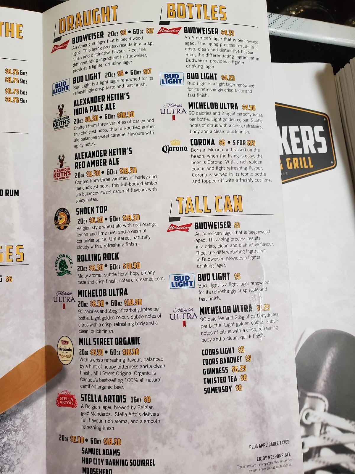 Menu at Icebreakers Sports Bar & Grill, Sault Ste. Marie