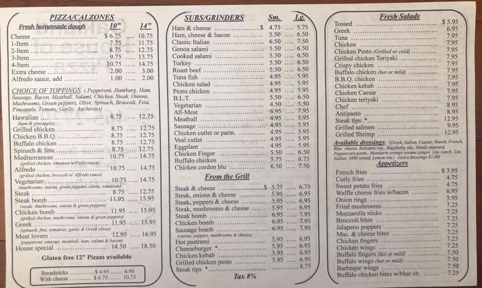 Menu at Oakland House of Pizza pizzeria, Oakland