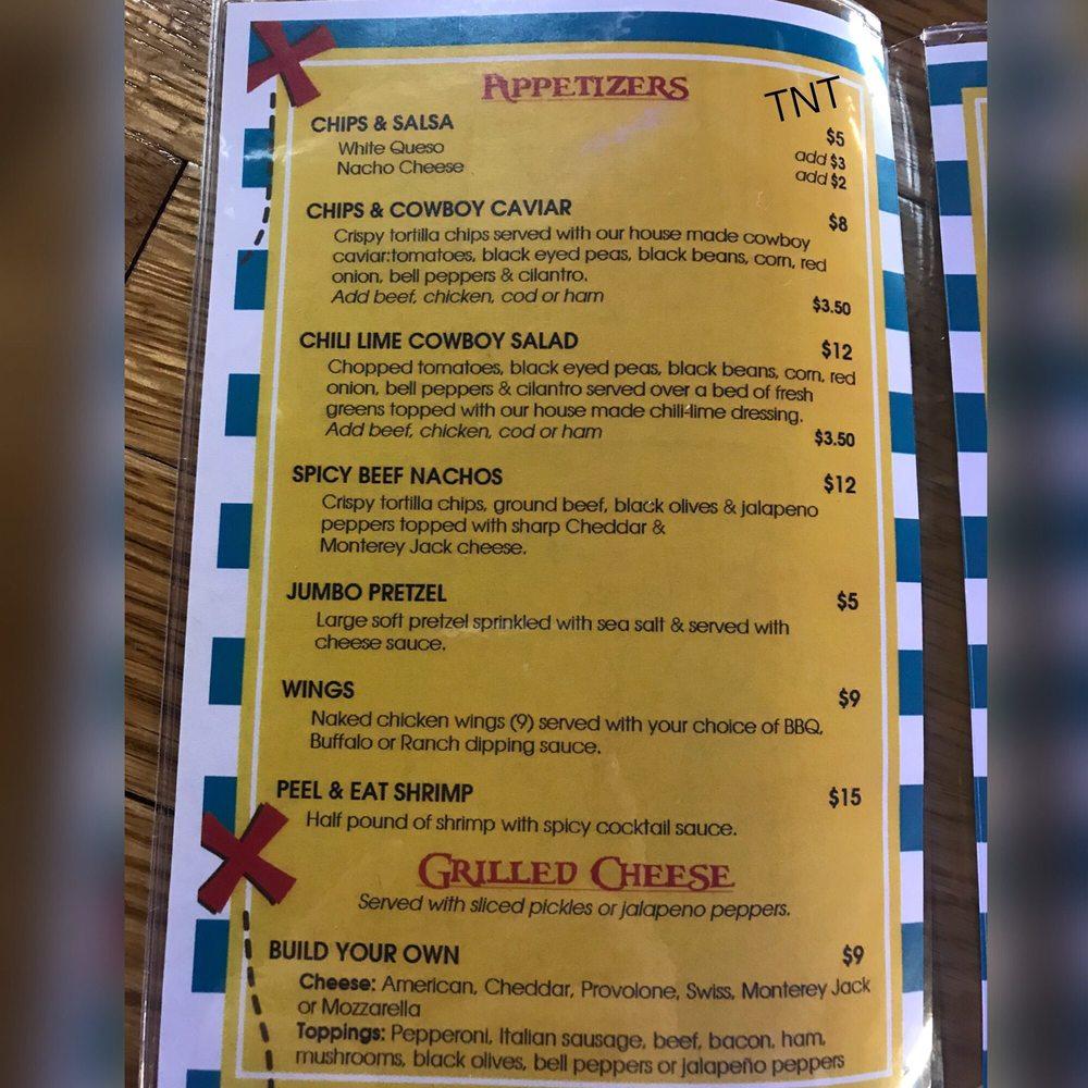 Menu at Thirsty Turtle Tavern pub & bar, Grand Rivers
