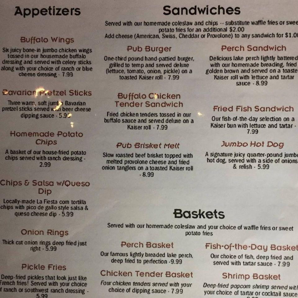 Menu at Village Cafe, Pentwater