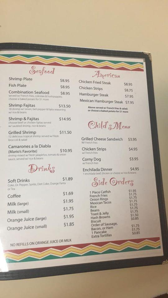 Menu at La Fonda Del Sol restaurant, Jacksonville
