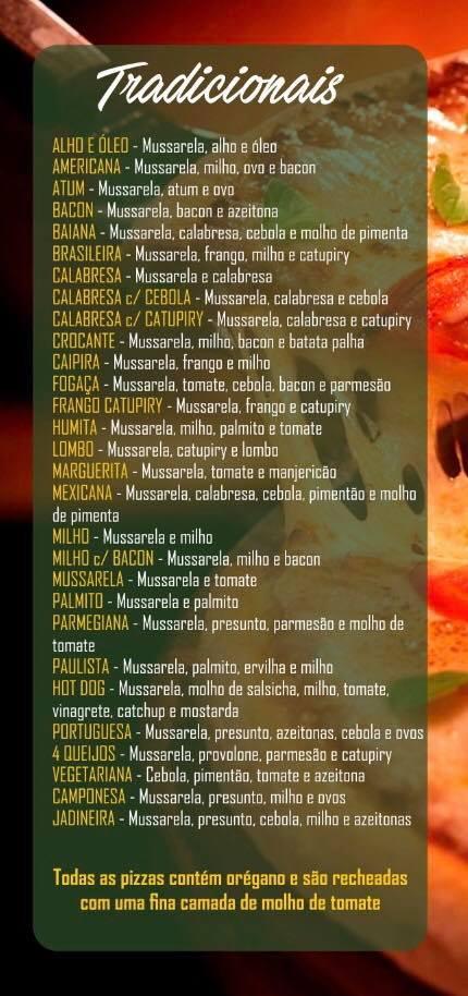 Pizza Master cardápio