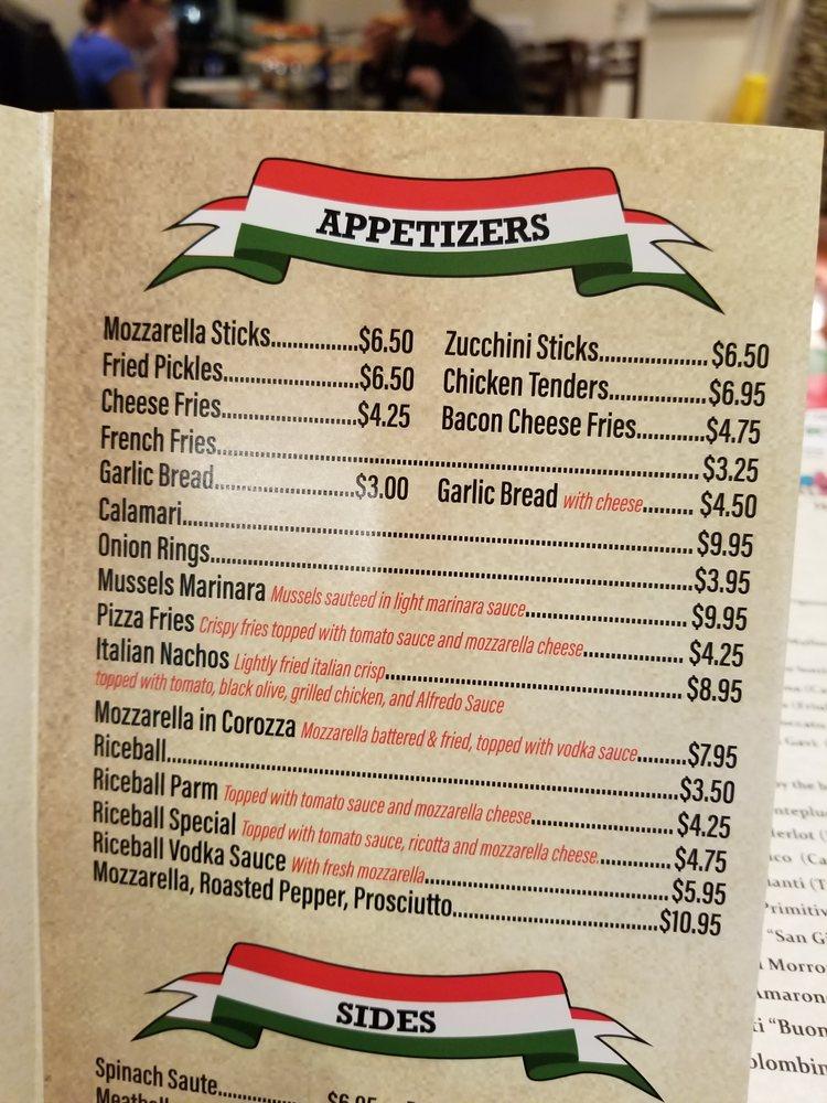 Carta de pizzería Sal's Pizza Factory, Charlotte