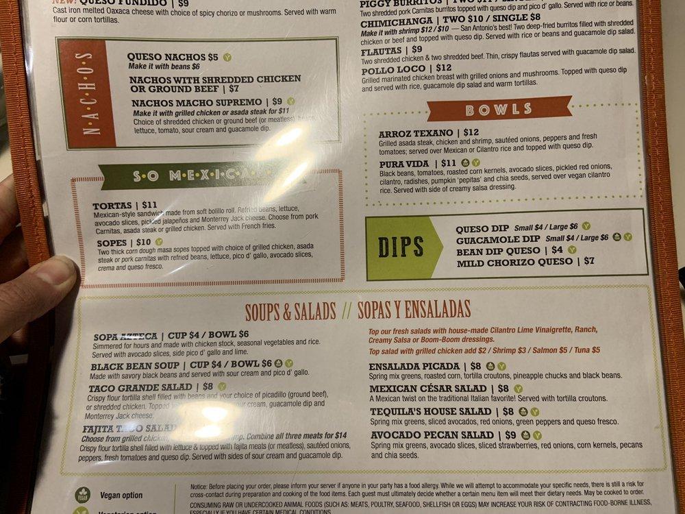 Menu at Tequila's Town Mexican Restaurant JAX, Jacksonville