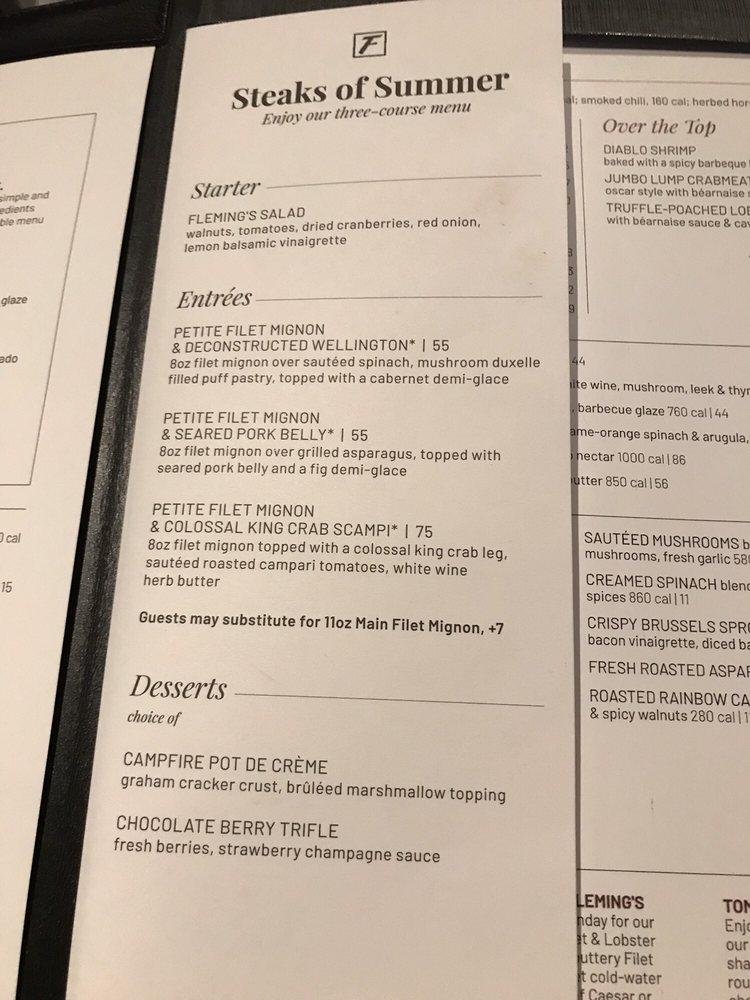Menu at Fleming’s Prime Steakhouse & Wine Bar, Winter Park, 933 N