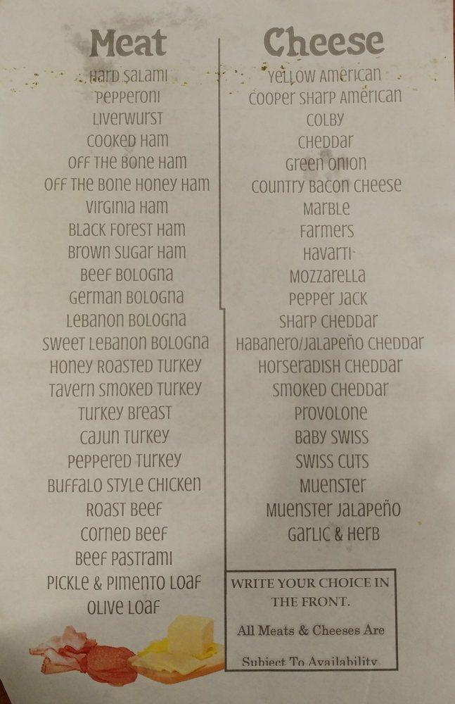 Menu at Olde Towne Country Store, Itasca