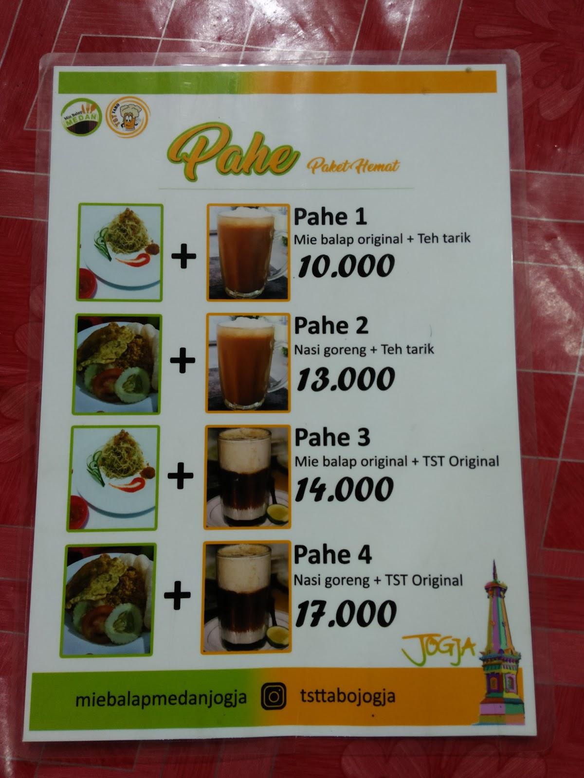 Menu At TST-Teh Talua Yogyakarta Cafe, Sendangadi