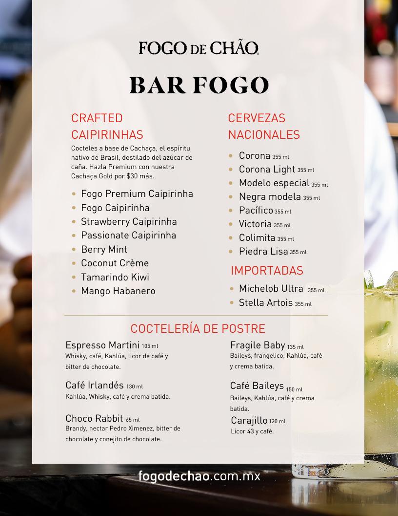 Carta del restaurante Fogo De Chão Perisur, Ciudad del México