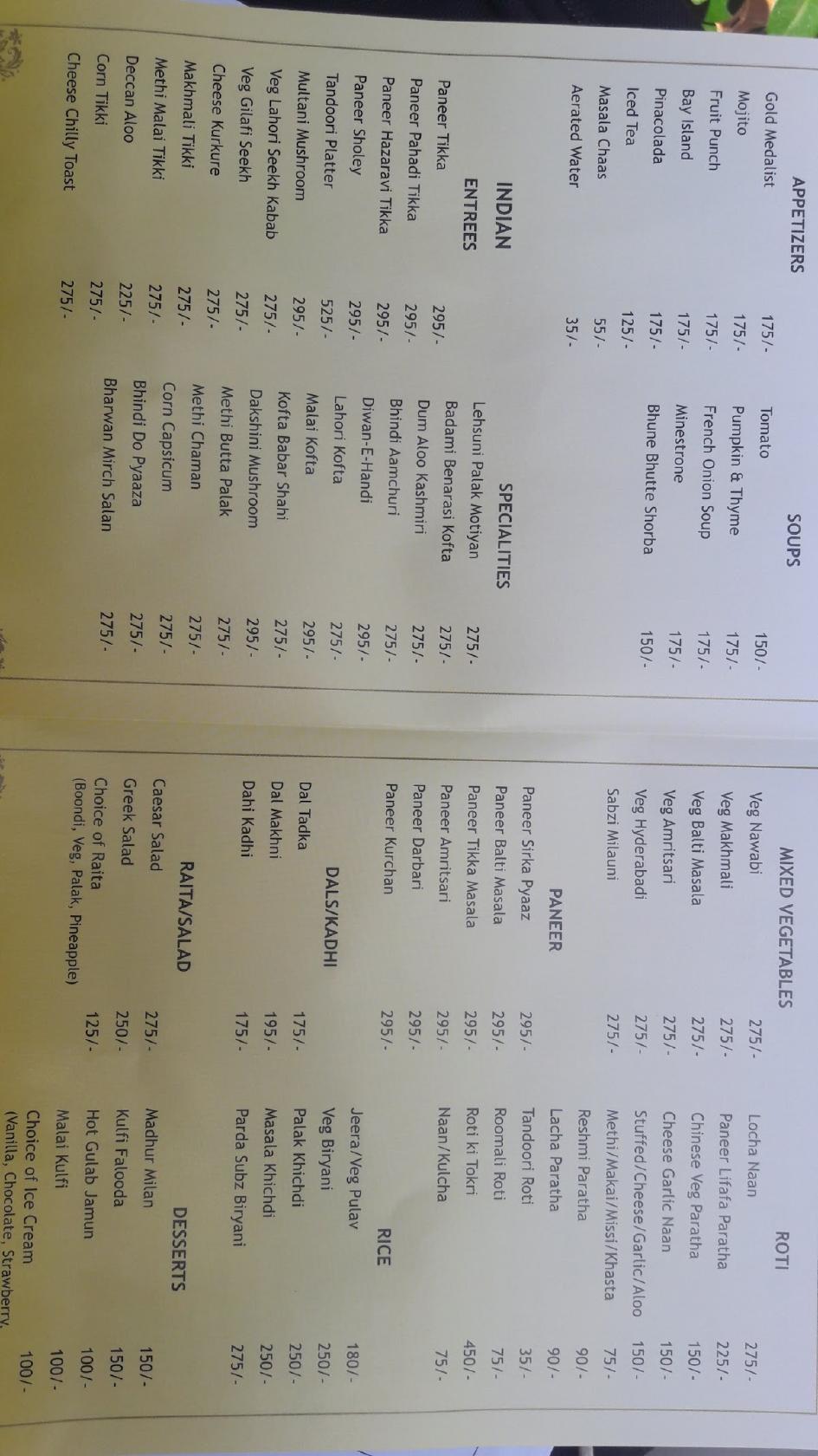 Utsav Restaurant menu