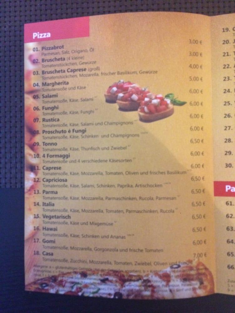 Speisekarte von Pizzeria Campese, Salzgitter