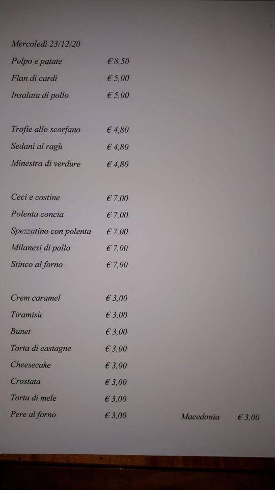 Menu di Pausa Pranzo Ristorante Self Service 