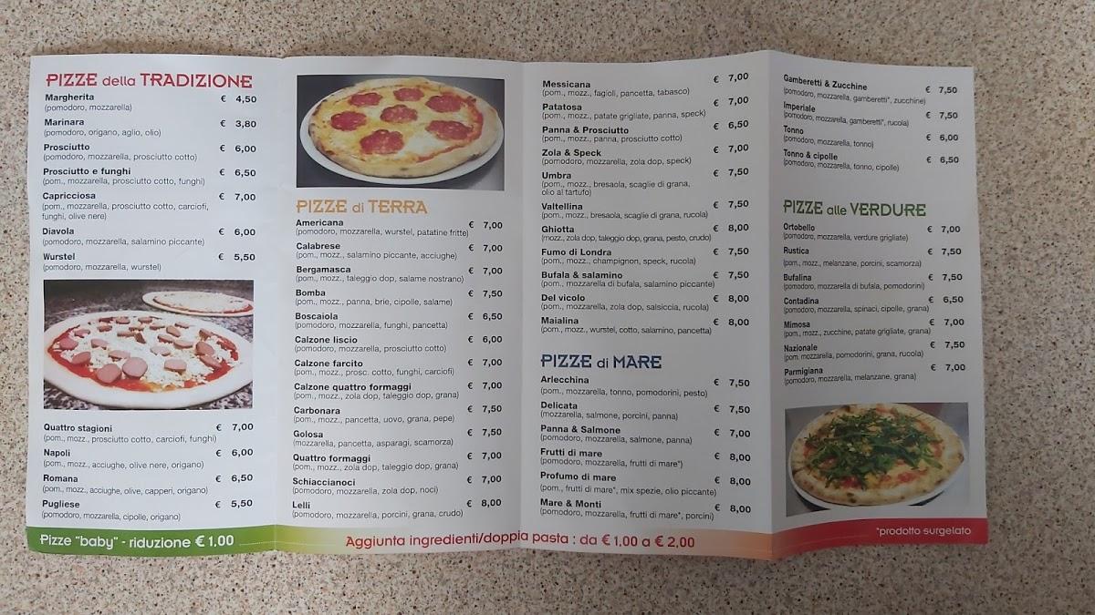 Menu at Pizzeria Del Vicolo, Scanzorosciate