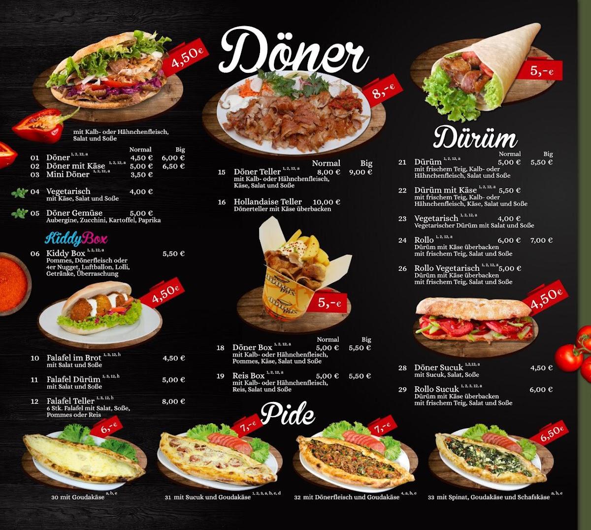 Speisekarte von Antalya Döner restaurant, Lübeck