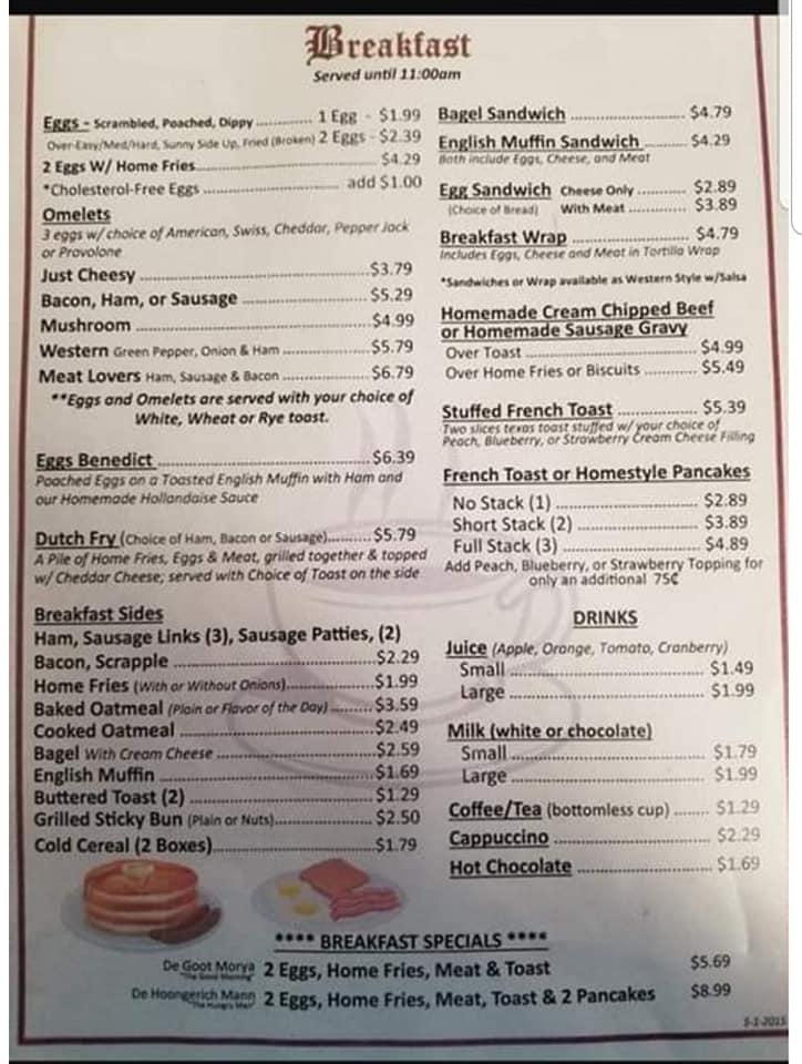 Menu at Terre Hill Family Restaurant, Terre Hill, 233 E Main St