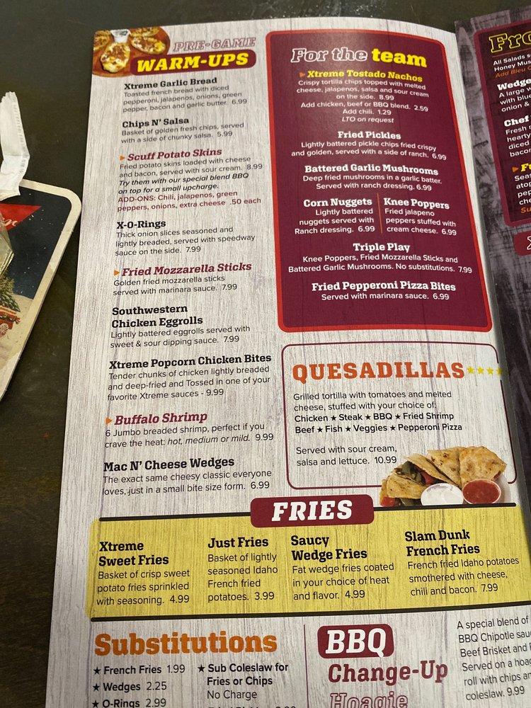 Menu at Xtreme Wings Sports Grille St Johns pizzeria, Fruit Cove