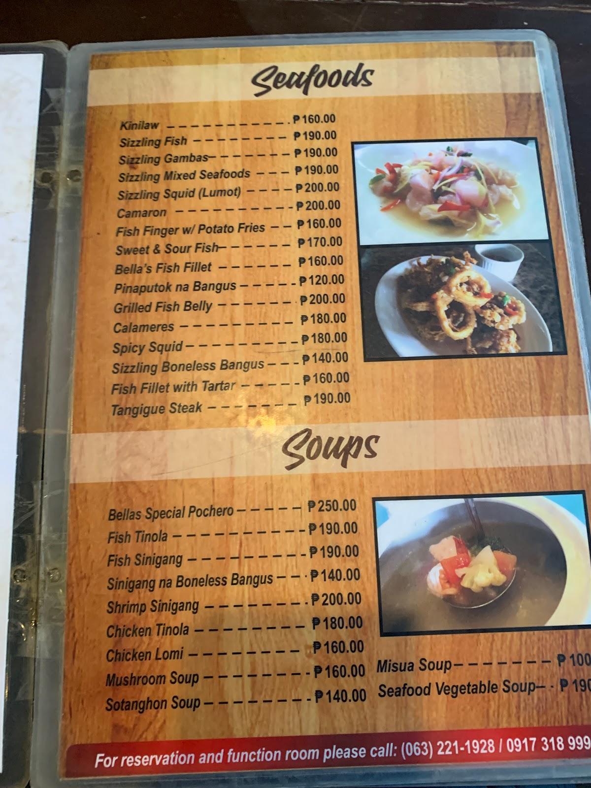 Carta Del Restaurante Bella S Chicken Ati Atihan Ciudad Del Iligan