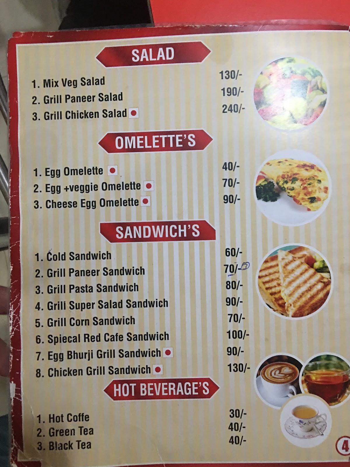 Red Cafe menu