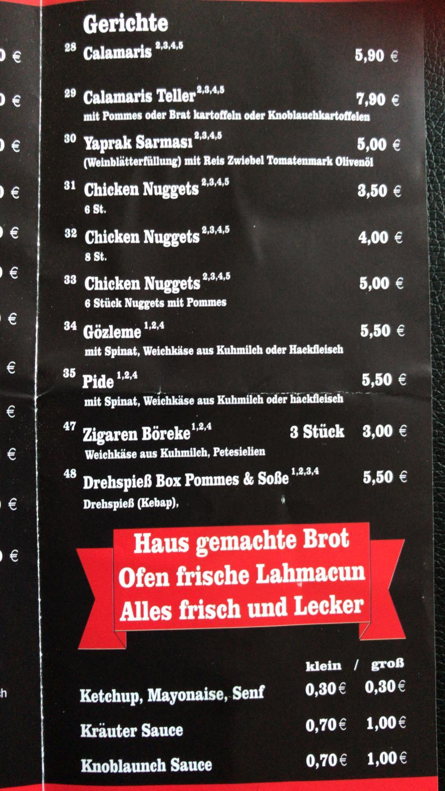 Speisekarte von Antalya Pizza Kebap Haus Margetshöchheim