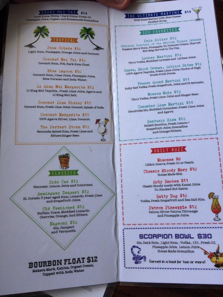 Menu at Sam's Ocean View Restaurant Kapaa Kauai, Kapaa