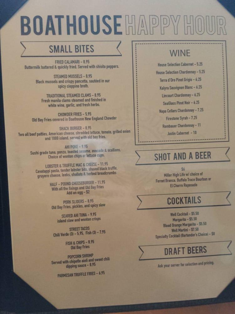 Menu at Boathouse at Hendry's Beach restaurant, Santa Barbara