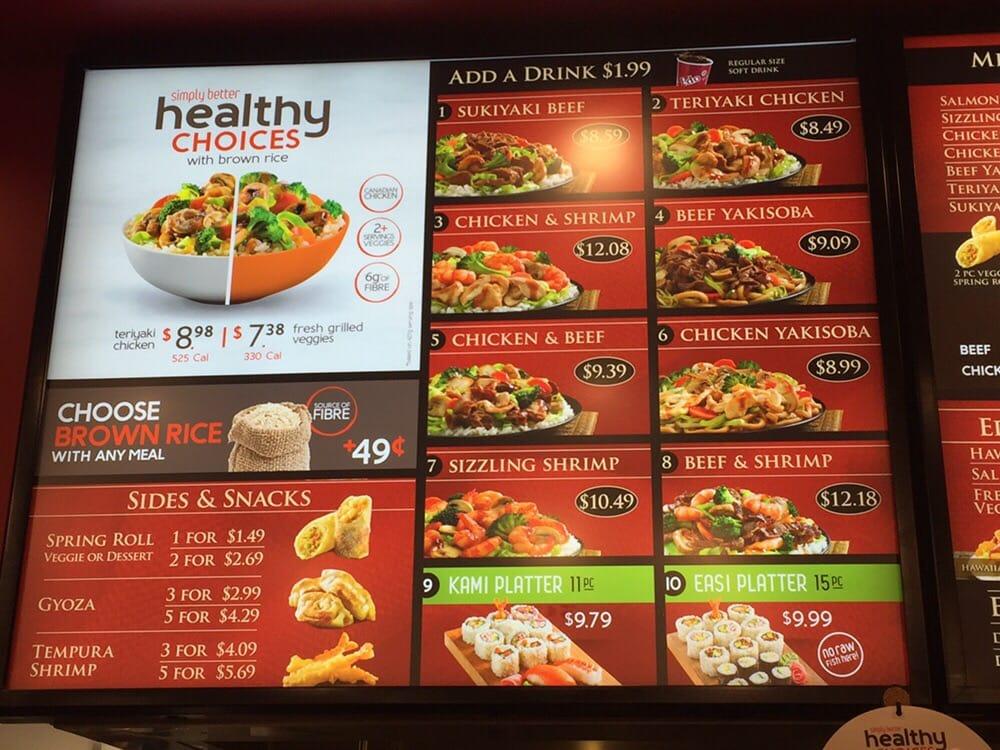 Menu at Edo Japan College Heights restaurant, Prince George, 5212 ...