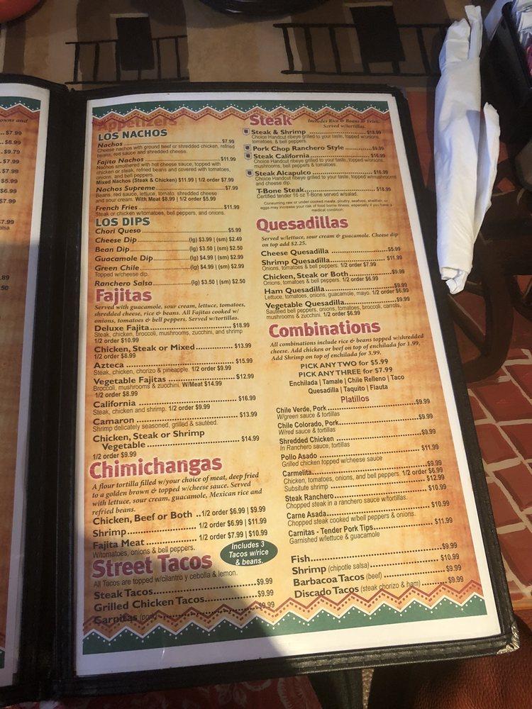 Menu at Letty's Mexican Restaurant, Gassville