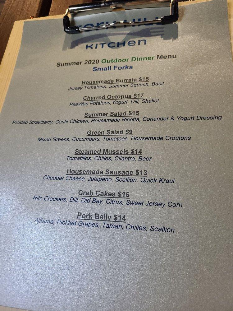 Menu at Fork Hill Kitchen restaurant, Union City