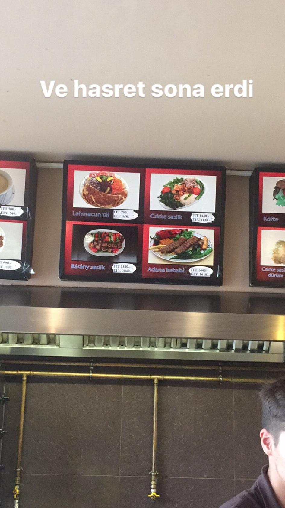 Menu at Duna Döner Kecskemét restaurant, Kecskemét