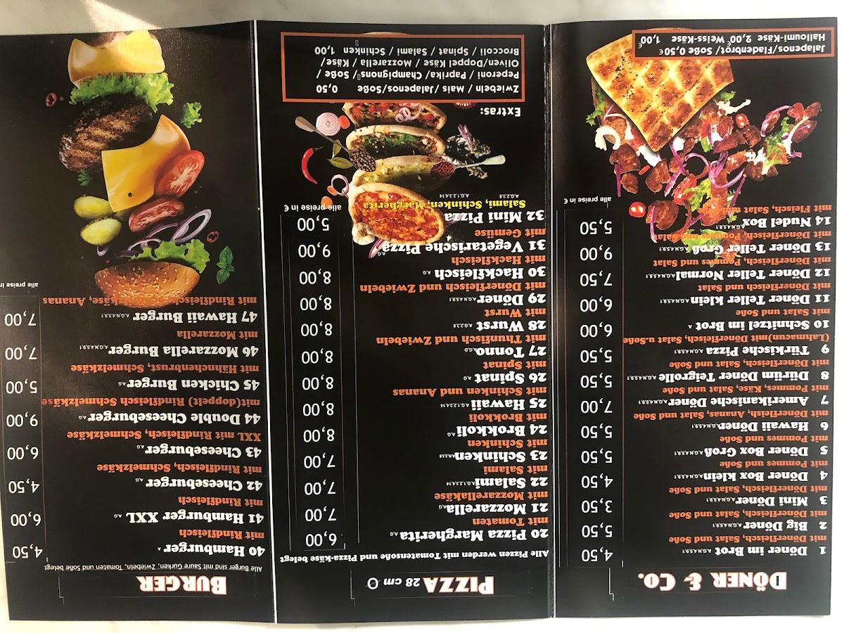 Menu au Prinzen Döner Pizza Rheinsberg 16831 Rheinsberg