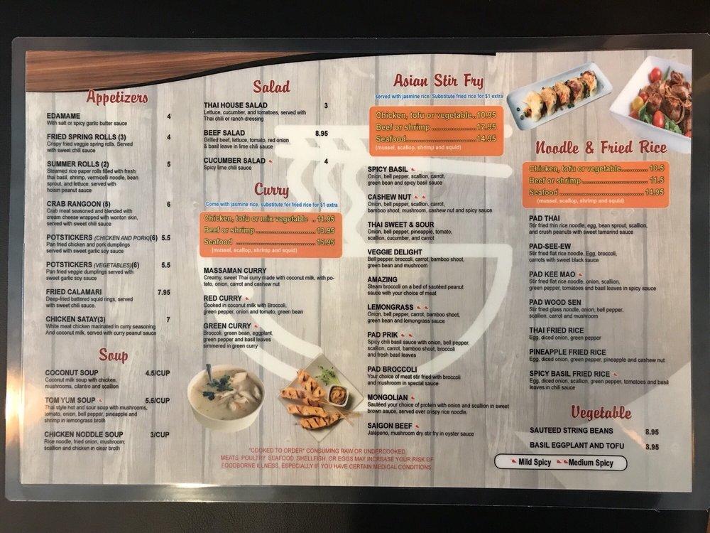 Menu at Sweet Basil Asian Kitchen restaurant, Mountain Park