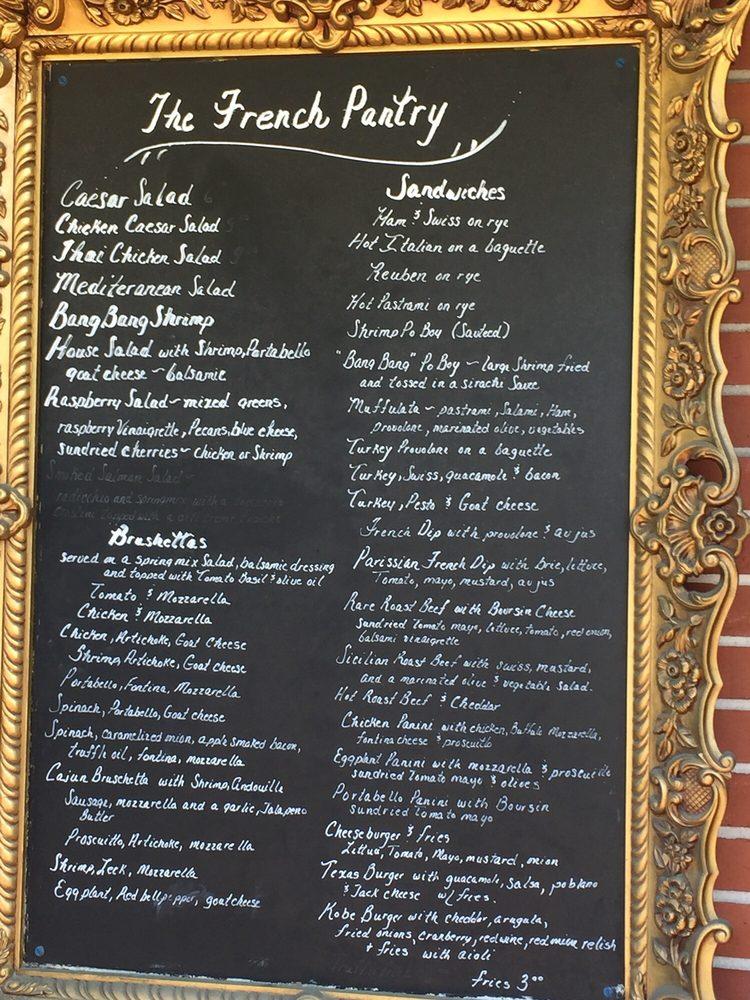 Menu at The French Pantry restaurant, Jacksonville