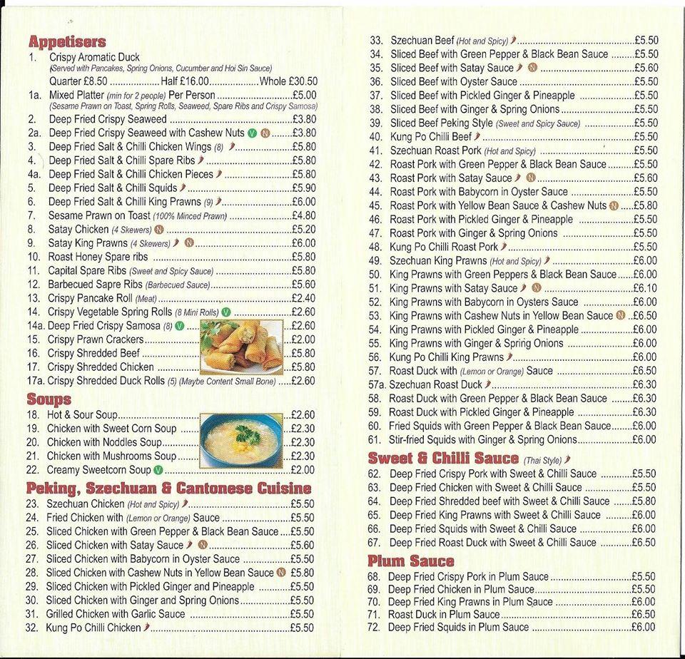 Menu at Imperial Dragon Chinese Take Away fast food, Dorchester