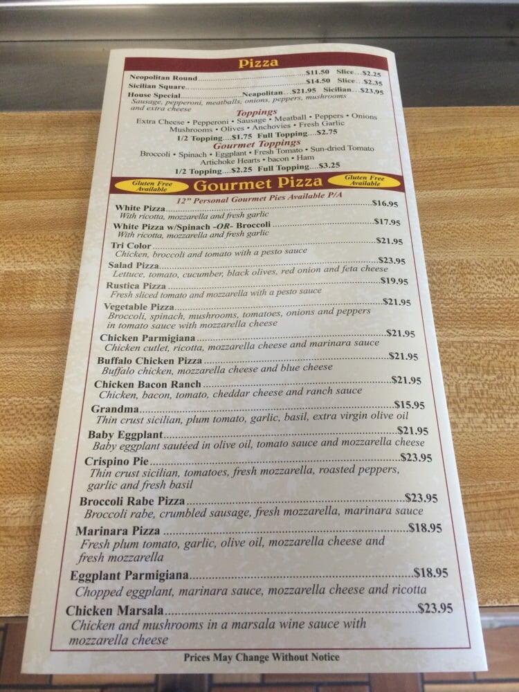 Menu at Rocco's Pizza pizzeria, Patchogue